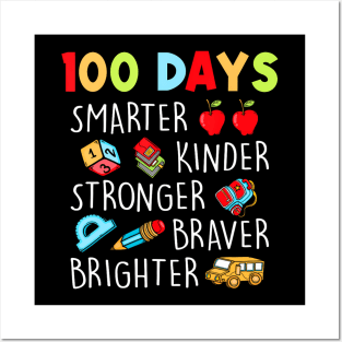 Smarter Kinder Stronger Brighter 100 Days Of School Teacher Posters and Art